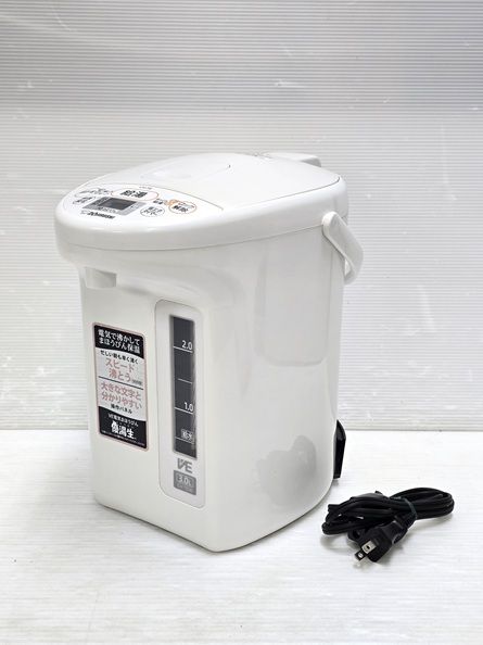 【中古品】 象印 ZOJIRUSHI 3.0L マイコン沸とう VE電気まほうびん 優湯生 CV-TE30型 2022年 ホワイト ○YR-20003○