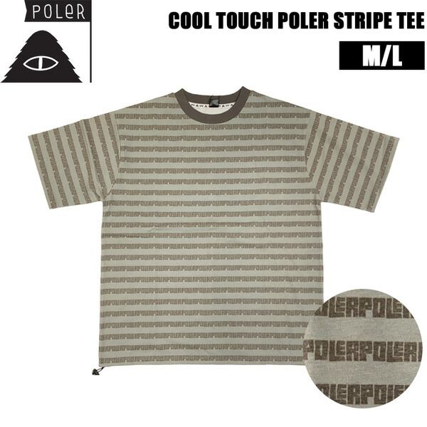 POLER COOL TOUCH POLER STRIPE TEE ポーラー 半袖 Tシャツ メンズ レディース ストライプ柄 接触冷感 90s レトロ ビッグシルエット ストリート 夏 涼しい 正規品