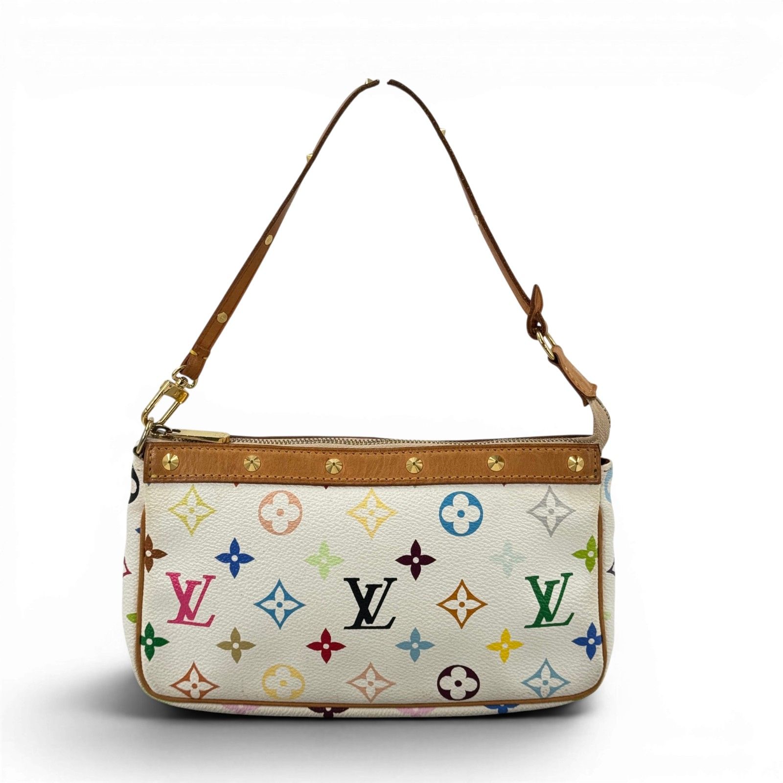 LOUIS VUITTON ポシェット アクセサリー モノグラム マルチカラー キャンバス ハンドバッグ M92649