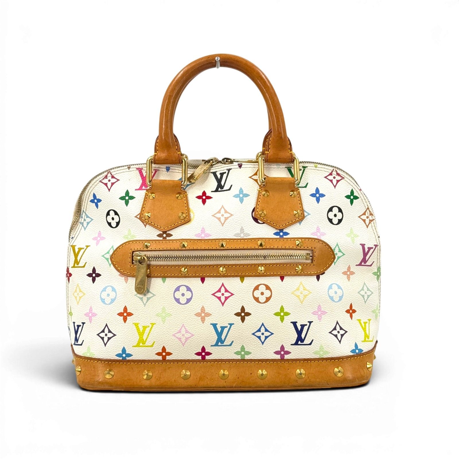 LOUIS VUITTON アルマPM モノグラム マルチカラー ハンドバッグ ホワイト M40443