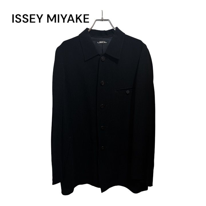 ISSEY MIYAKE ウール 変形ジャケット ブラック 半袖 ドレープ 美品】ISSEY MIYAKE イッセイミヤケ 変形ポケット ストレッチ