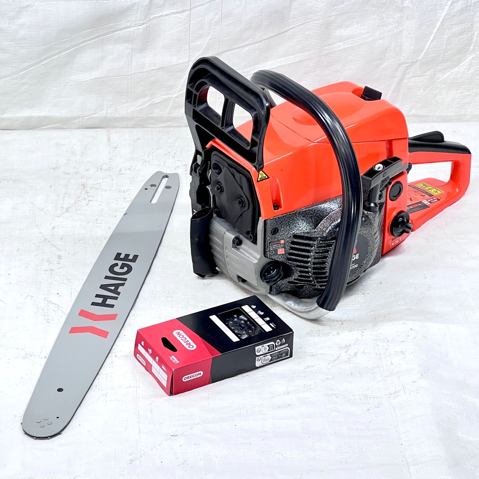 【未使用品】【展示品】チェーンソー 20インチ（50cm）エンジン式 52cc 2サイクル 3馬力 倒木 枝落とし 玉切り HG-F5200 【1390】