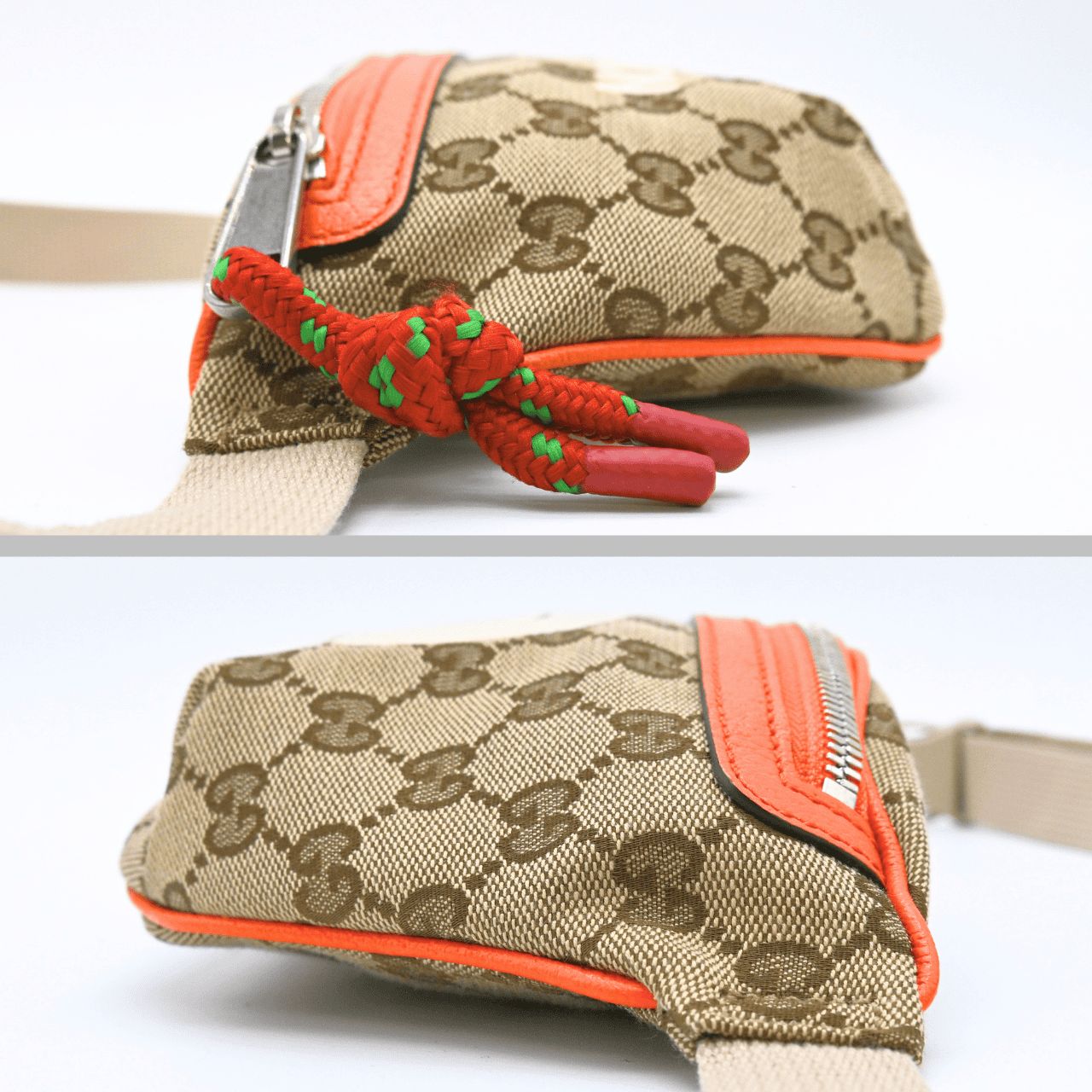 Gucci グッチ　GGパターン 小型ポーチ　オレンジ GUCCI グッチ GGキャンバス ボディバッグ オレンジ ブラウン