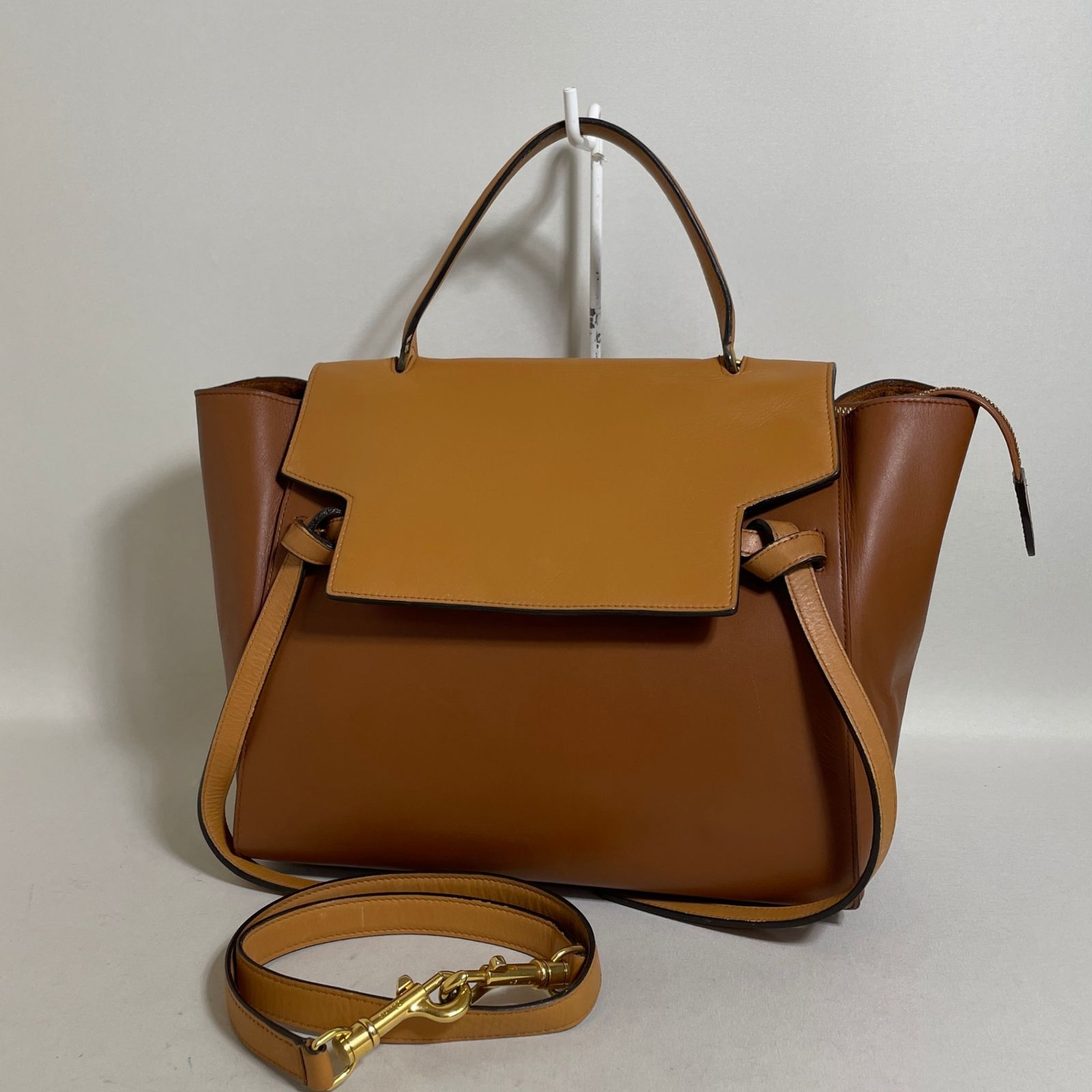 2604-186｜美品｜セリーヌ ベルトバッグ 2WAYバッグ レザー ブラウン