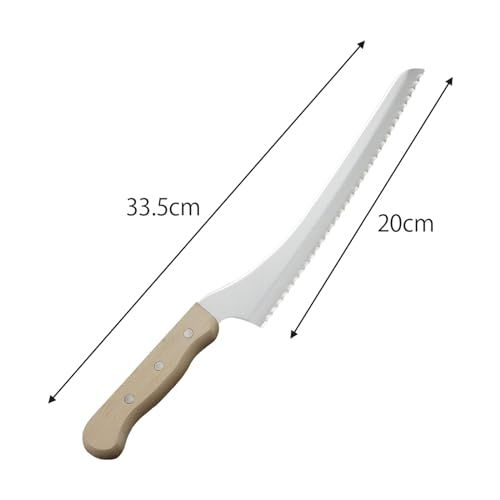 下村企販 まっすぐスライスしやすい パン切り包丁 200mm 【日本製】 両刃 きれいにカットできる まな板に手が当たらない 木ハンドル 波刃 パンナイフ ブレッドナイフ ホットサンド サンドイッチ 燕三条 45369t