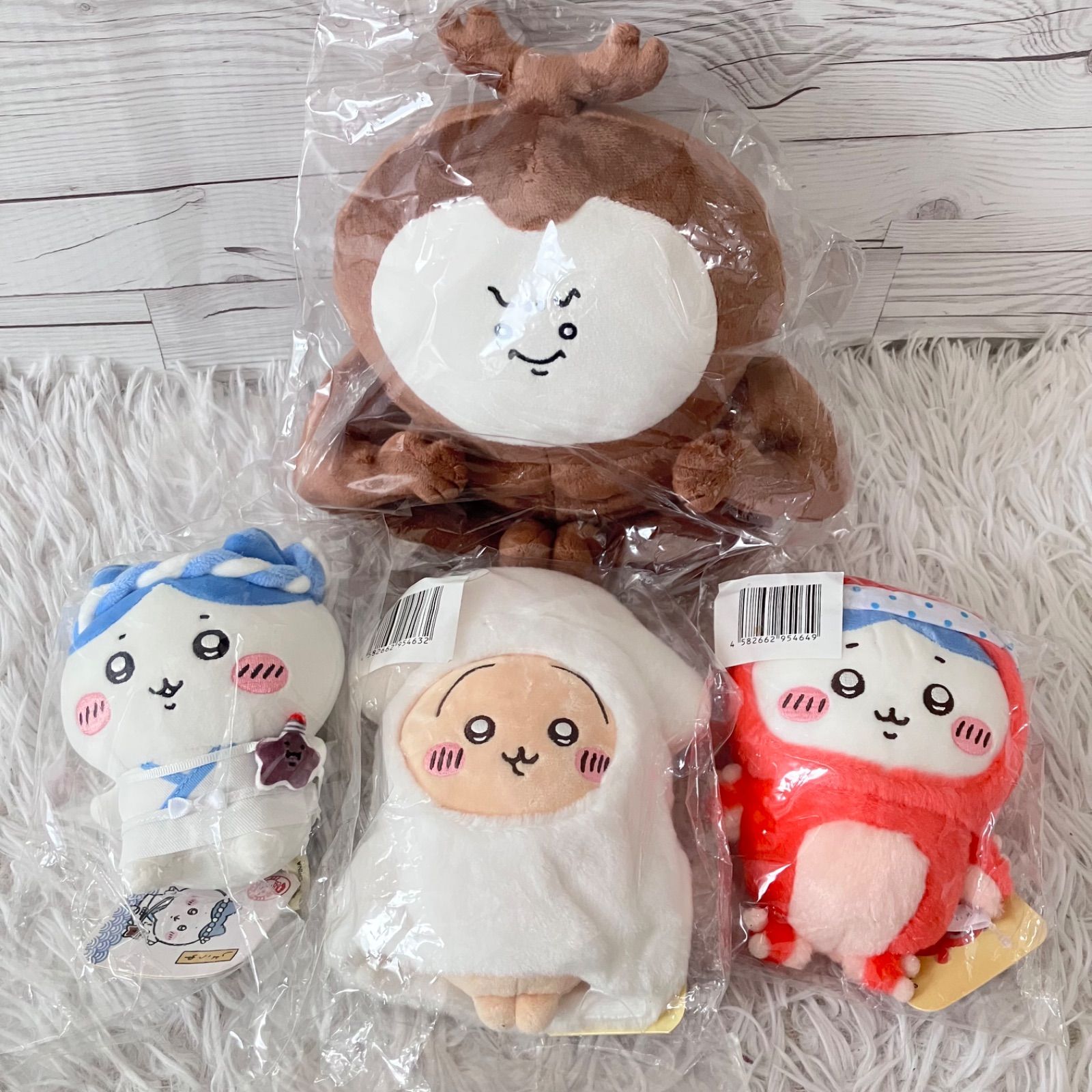 ちいかわ ぬいぐるみ 新品未開封 4点セット カブトムシ大 たこイカくじ C賞 ちいかわ寿司 まとめ売り 4R