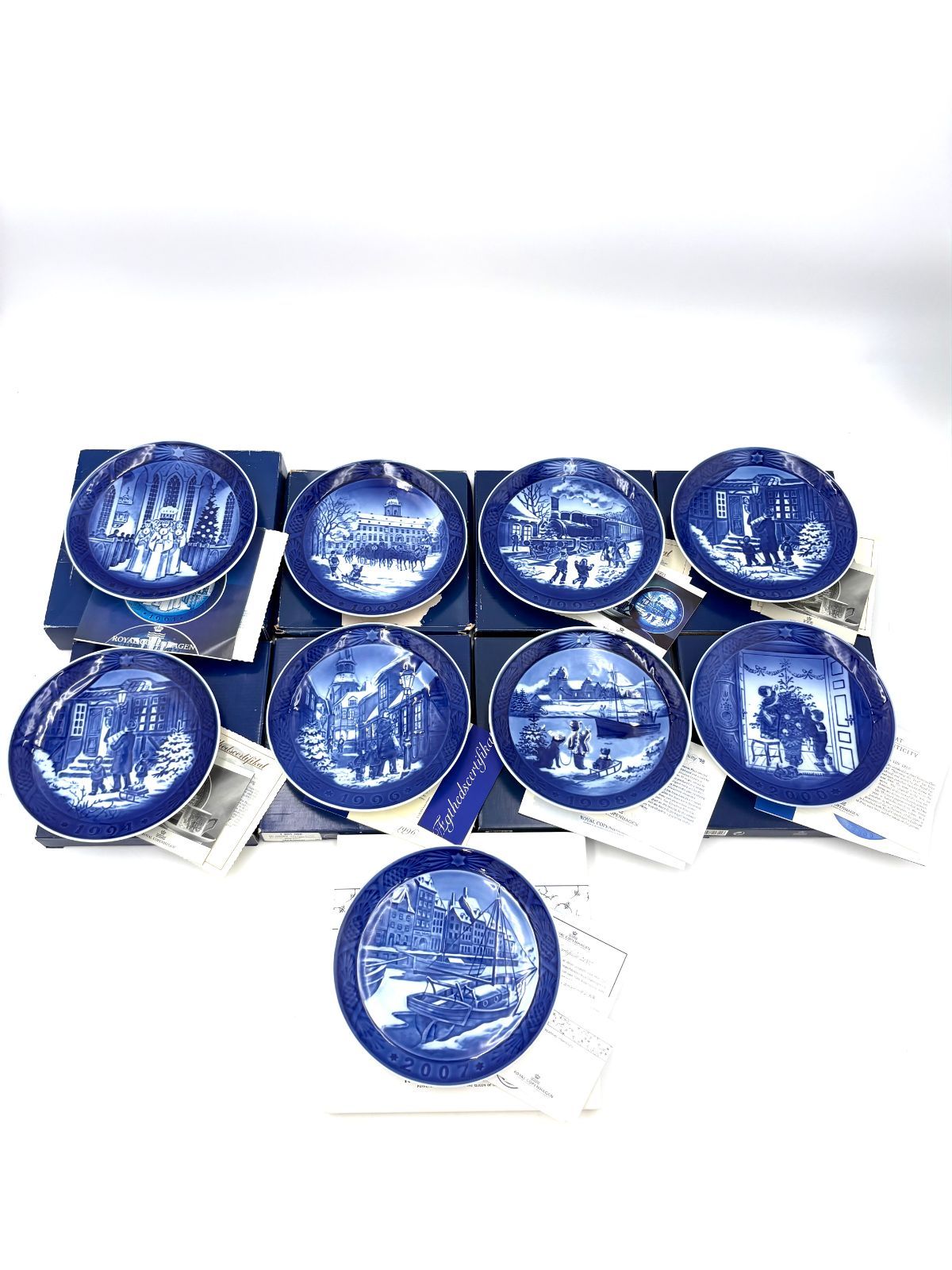 ロイヤルコペンハーゲン　RoyalCopenhagen　イヤープレート　1991年　1992年　1993年　1994年　1996年　1998年　2000年　2007年　箱付き
