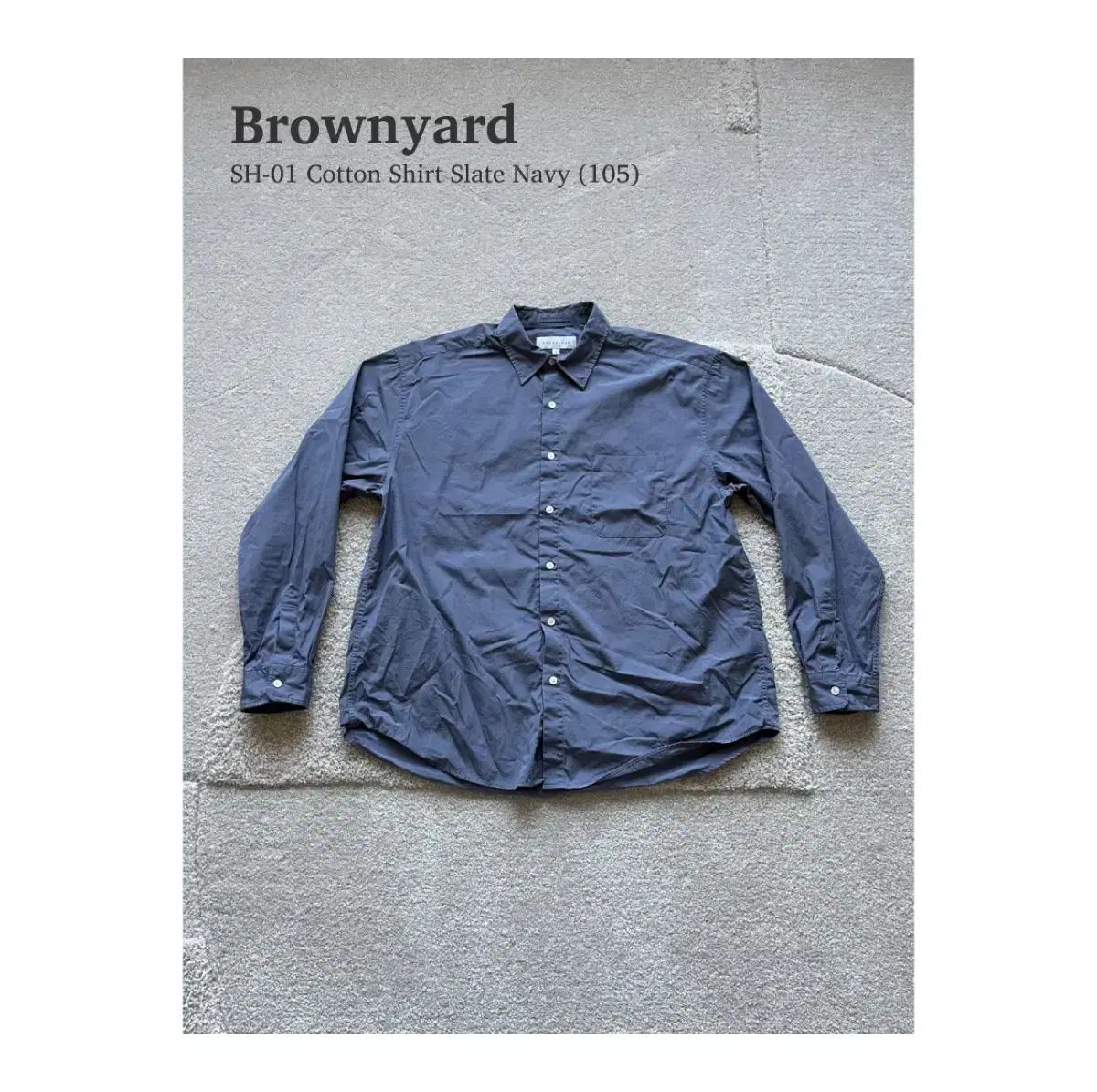 BROWNYARD ブラウンヤード SH-01 コットン シャツ スレートネイビー (105)