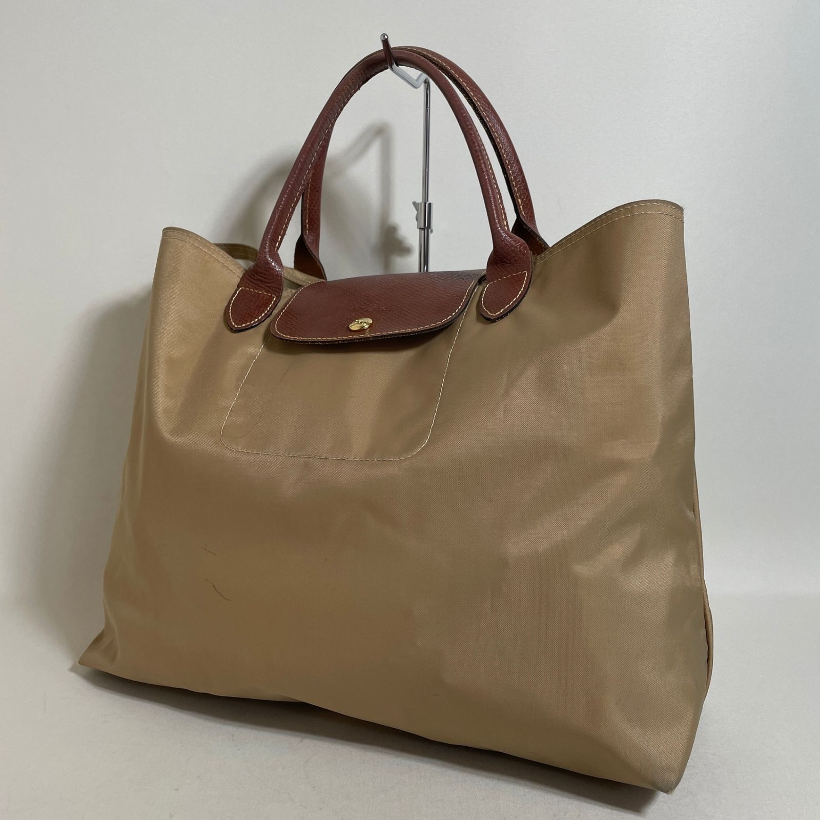 2604-212｜ロンシャン トートバッグ ナイロン レザー ベージュ 4,620円