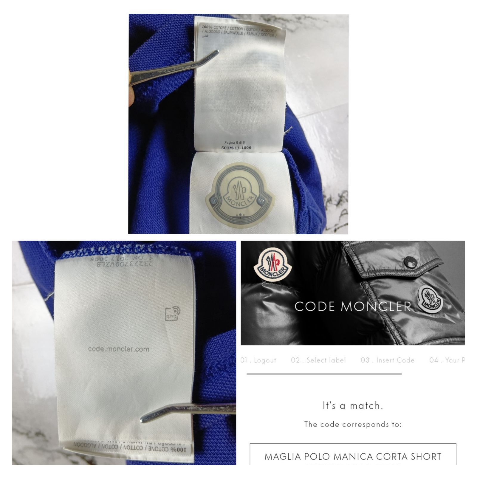 MONCLER] モンクレール ポロシャツ ブルー トリコロール 希少 逸品 