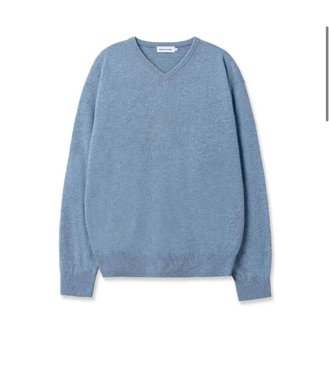 (3) Steady Every Wear スタンダード ウール Vネック ニット ミディアム ブルー