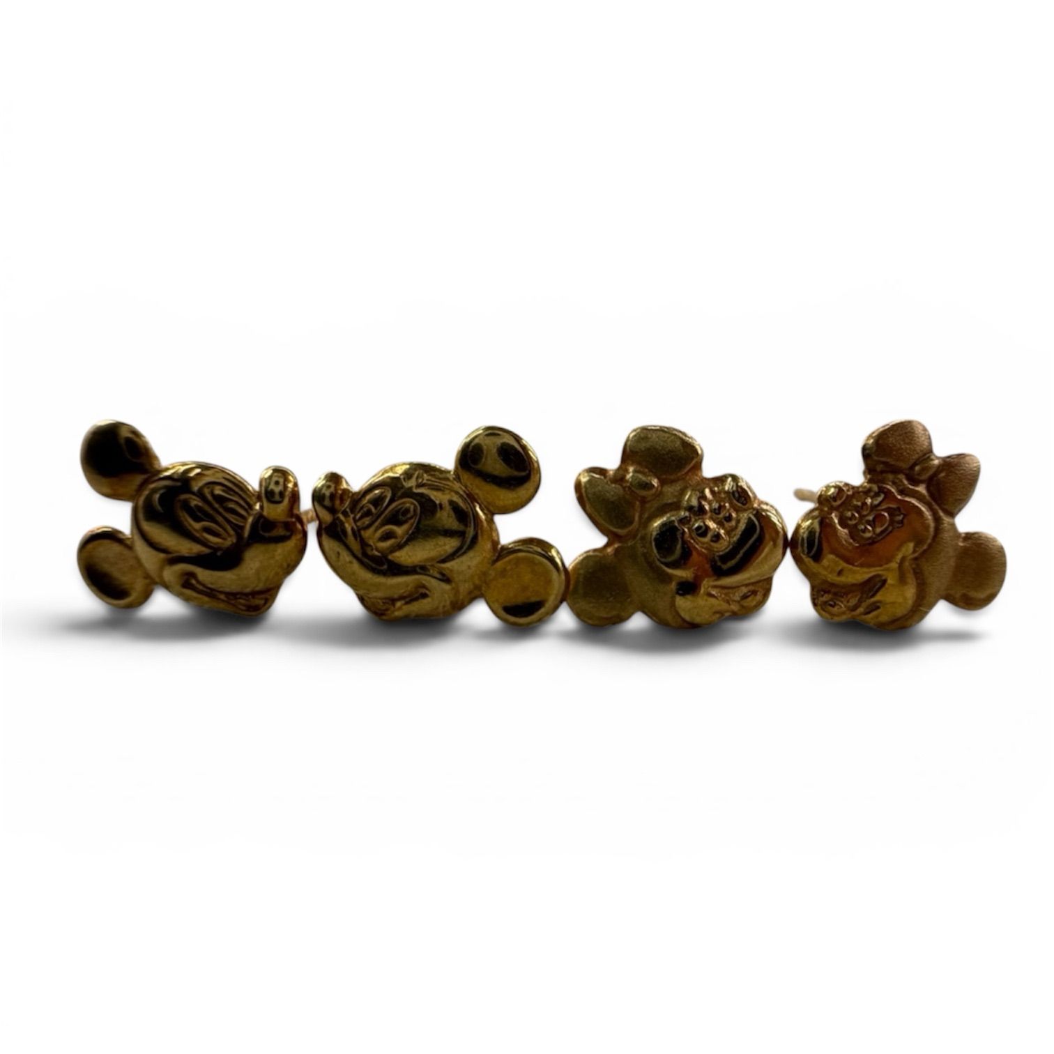 ヴィンテージ vintage Disney ディズニー ミッキーマウス ミニー k18 18金 750 ゴールド ピアス 両耳 セット キングラム[19]