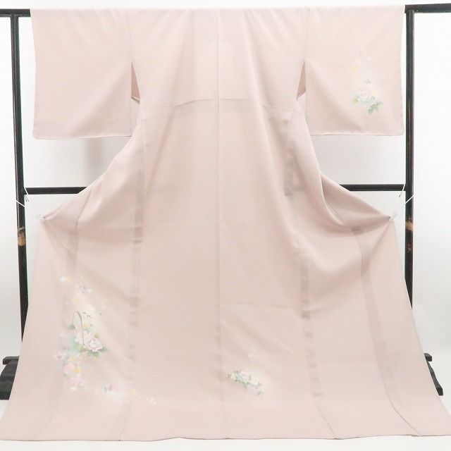 さんちゃん 新品 絽 五泉 お仕立て上がり 手描き友禅 訪問着 6044 ❁tomihisa❁新品 絽 五泉 お仕立て上がり品 手描き友禅 夏着物“染め