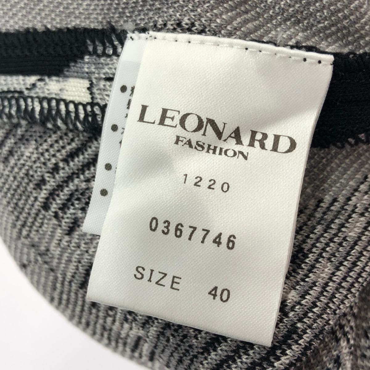 LEONARD レオナール 長袖ニットワンピース サイズ:40 花柄/日本製 