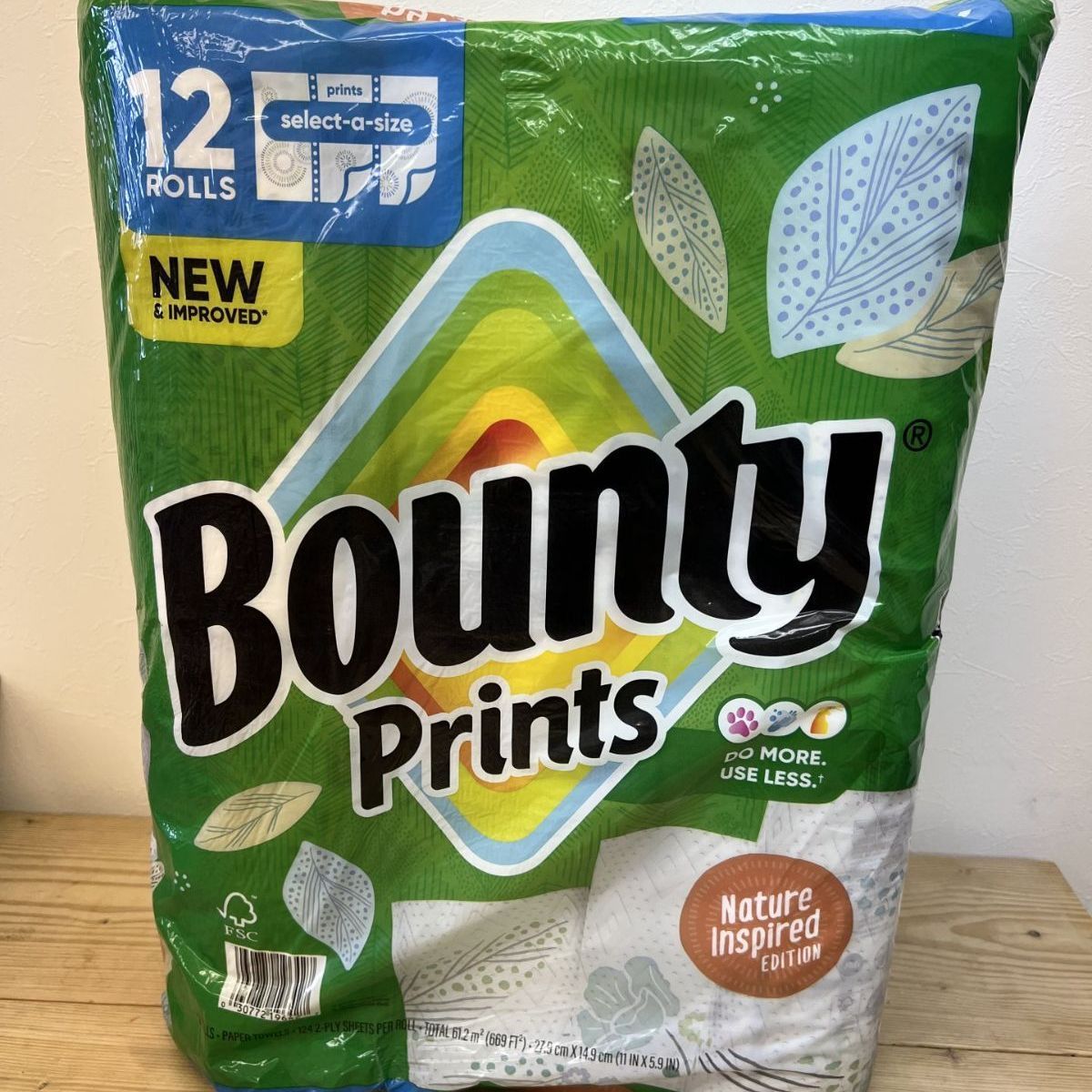 コストコ　バウンティ ペーパータオル プリント 124カット x 12ロール　キッチンペーパー　全国送料無料※一部地域除く