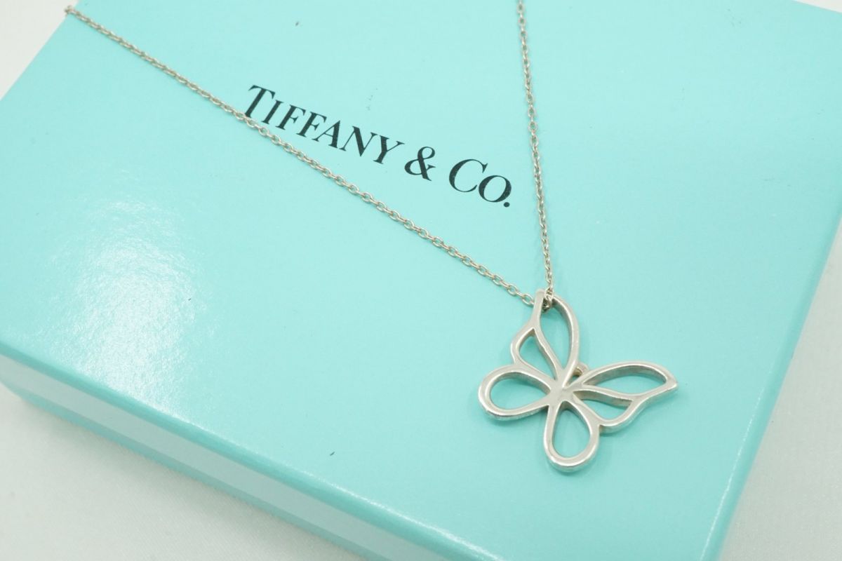 ティファニー バタフライ ネックレス ペンダント 蝶 パピヨン アクセサリー SV925 銀 シルバー TIFFANY&Co. 6362j