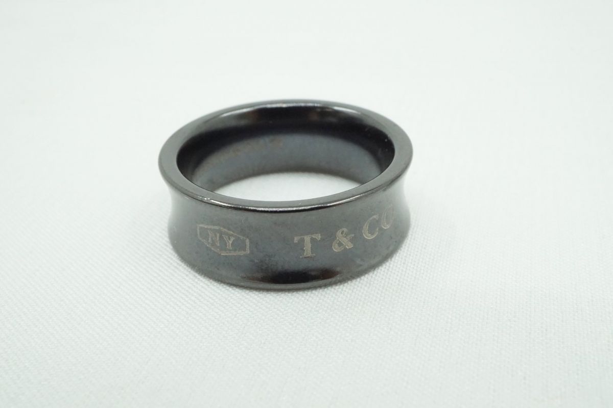 ティファニー 10号 1837 ミディアム リング 指輪 Unisex アクセサリー ミッドナイトチタン Ti刻印 黒 ブラック TIFFANY&Co. 6363j