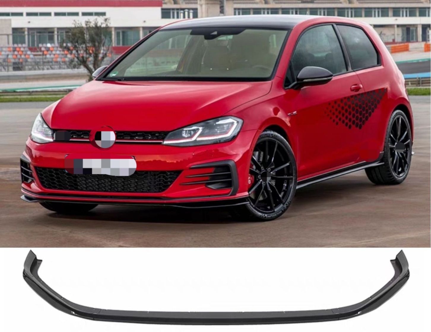 【送料無料】ゴルフ7/7.5 GTI フロントリップ 3ピース TCRスタイル エアロ スポイラー カスタム ドレスアップ おしゃれ シャープな3ピースデザインがフロントビューを変える、ゴルフ7専用リップスポイラー 12,743円
