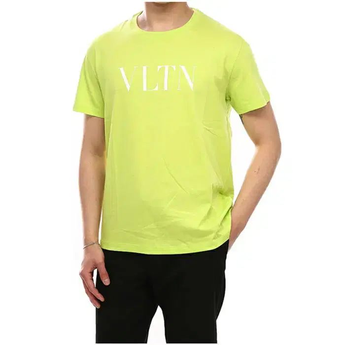 ヴァレンティノ メンズ VLTN ロゴ プリンティング Tシャツ 黄色 TV0MG10V3LE