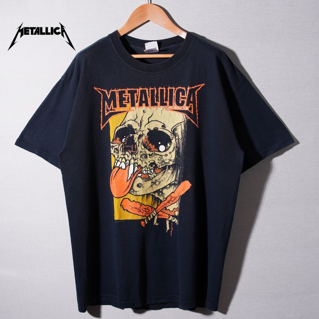 メタリカ METALLICA バンド Tシャツ L ブラック 2005年製 両面プリント バンT SBC PARK ツアーT ヴィンテージ ギルダン GILDAN 古着 V006