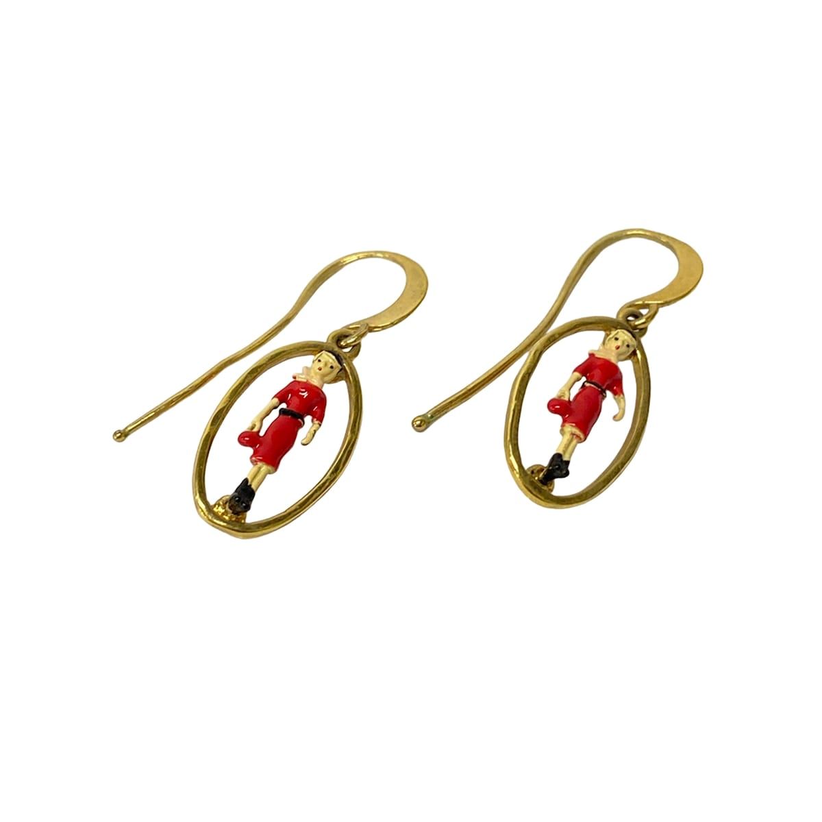 Les Nereides(レネレイド) ピアス美品 - ゴールド×レッド×マルチ