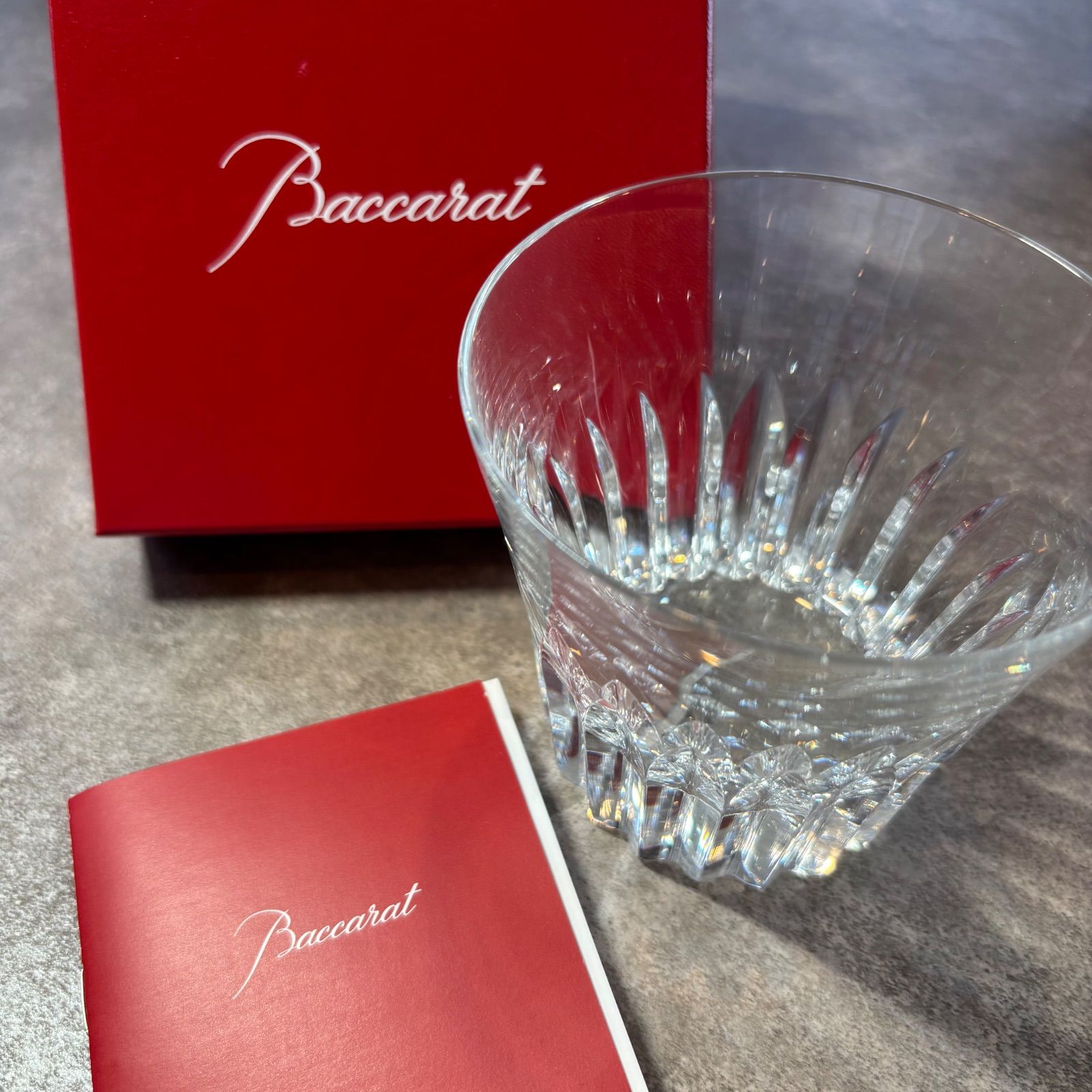 (o) バカラ Baccarat ロックグラス クリスタルグラス 箱付き/1219