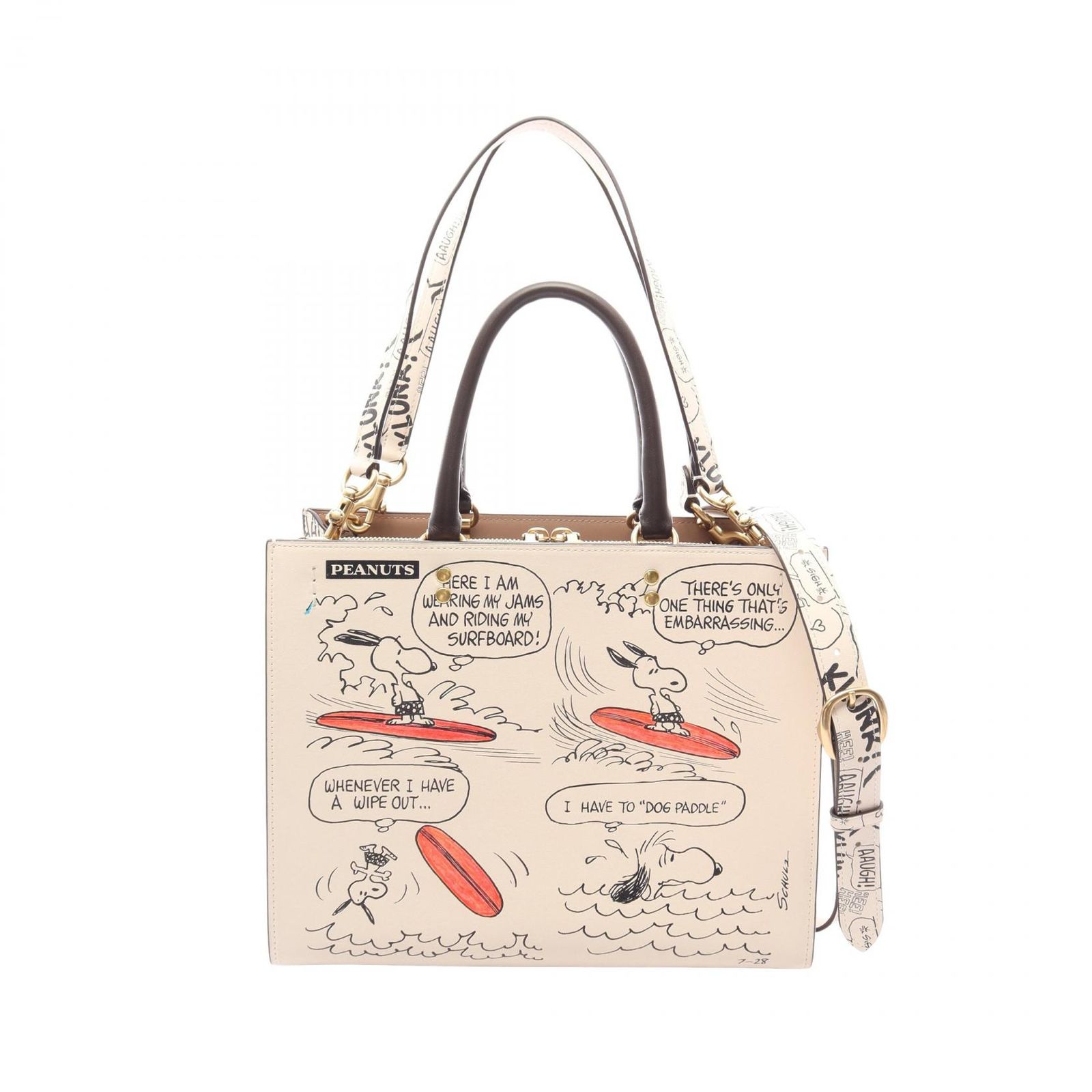 コーチ COACH ハンドバッグ COACH × PEANUTS ローグバッグ 3WAY CCB05 アイボリー/マルチ レザー COACH×Peanuts ローグバッグ レディース Used A