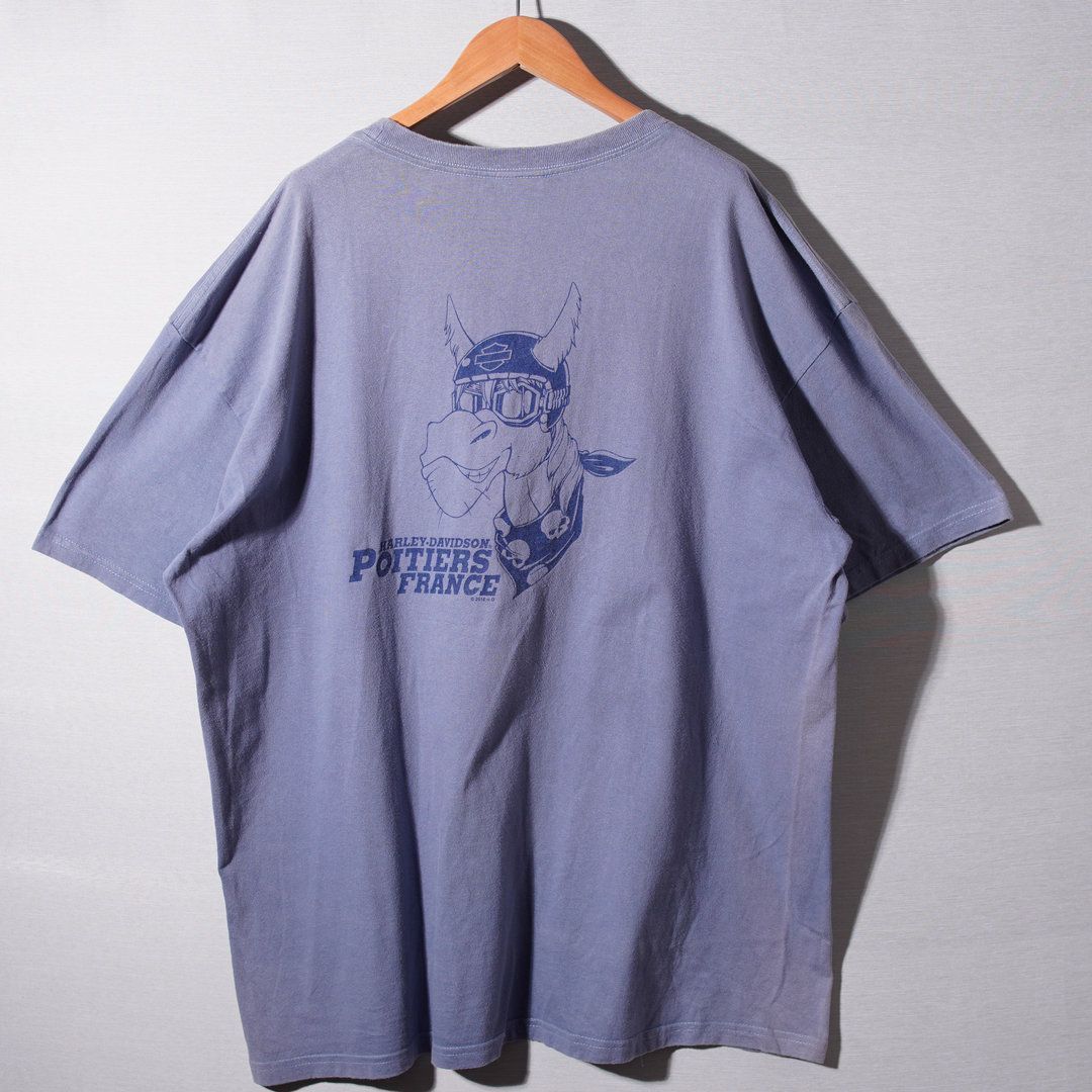 USA製 Harley-Davidson Tシャツ　フェード　ハーレーT 2XL ハーレー Tシャツ 2XL USA製 ブルー フェード 2017年製 ハーレー