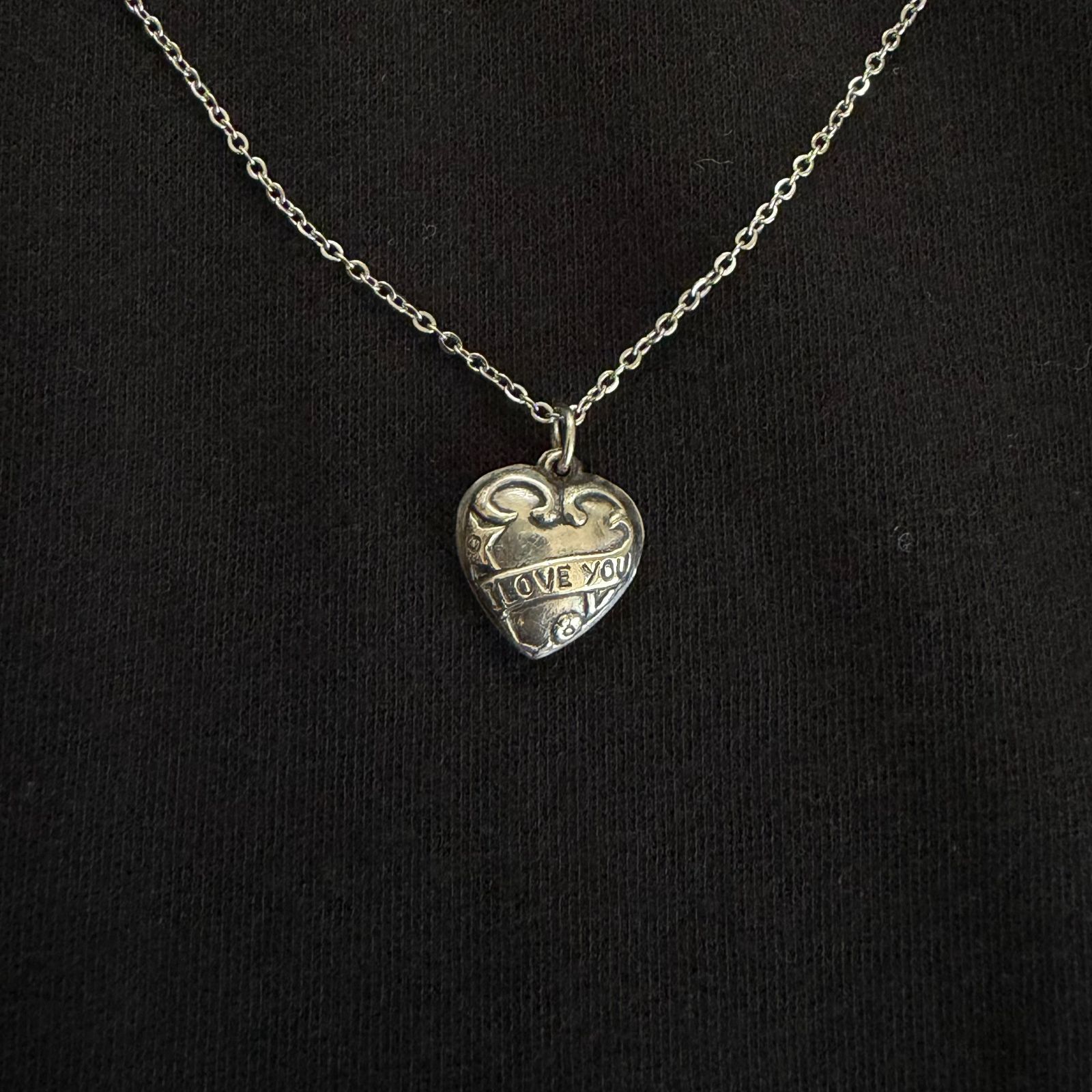 WW2 スウィートハートジュエリー ハー　SILVER ネックレス 40s Sweetheart Jewelry】 スウィートハートジュエリー パフィハート