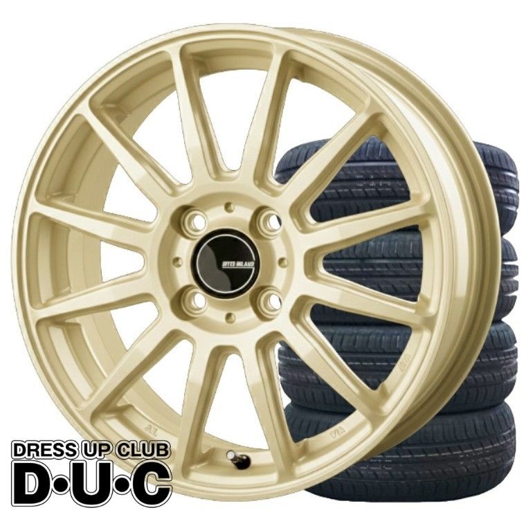 14インチアルミホイールタイヤセット 軽自動車 INFINITY/インフィニティF12 GL ゴールド 14-4.5 165/55R14 安心JAWA加盟ホイール F12