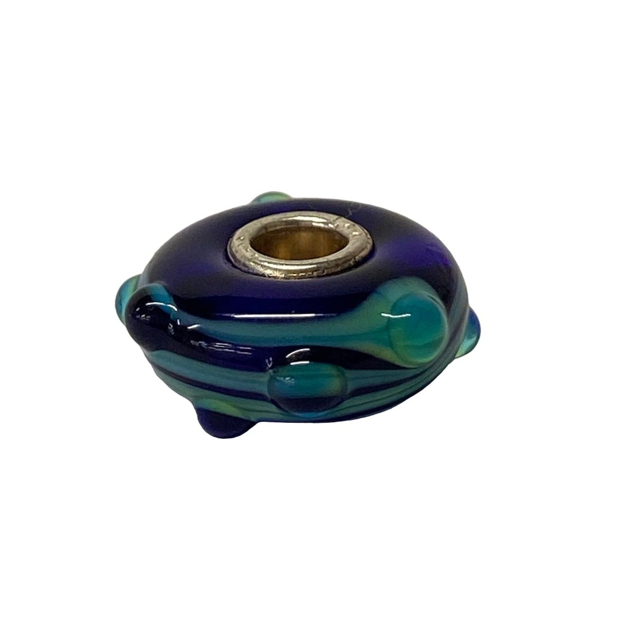 TROLLBEADS(トロールビーズ) ペンダントトップ美品 - ブルー×ライトグリーン×シルバー