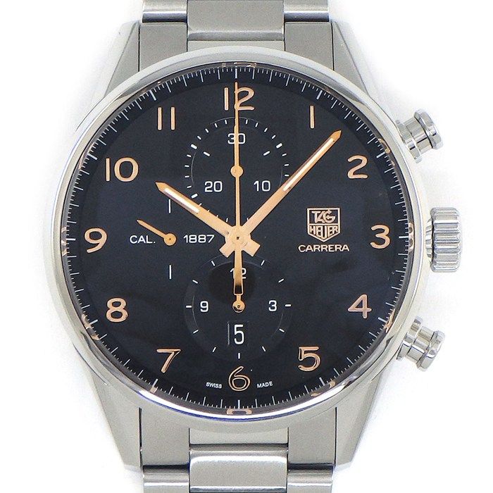タグ・ホイヤー TAG Heuer 腕時計 カレラ クロノグラフ CAR2014.FC6235 ブラック文字盤 デイト スモールセコンド 裏スケ SS 自動巻き 【中古】 121,000円