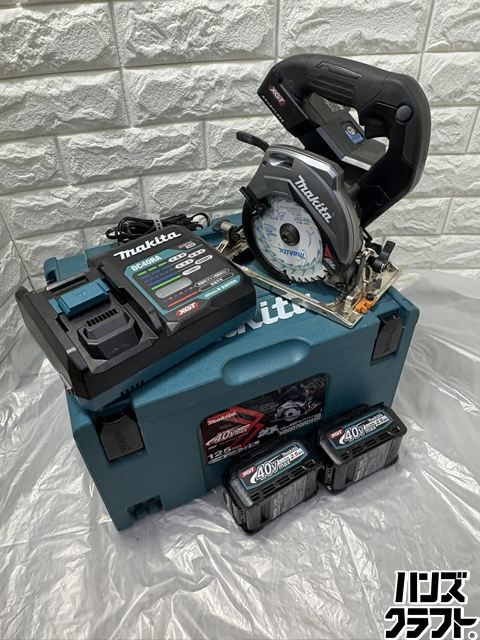 ▽【中古】マキタ 125mm充電式マルノコ 40V HS007GRDXB バッテリー BL4025×2個 充電器 DC40RA ケース フルセット 中古 電動工具 丸のこ