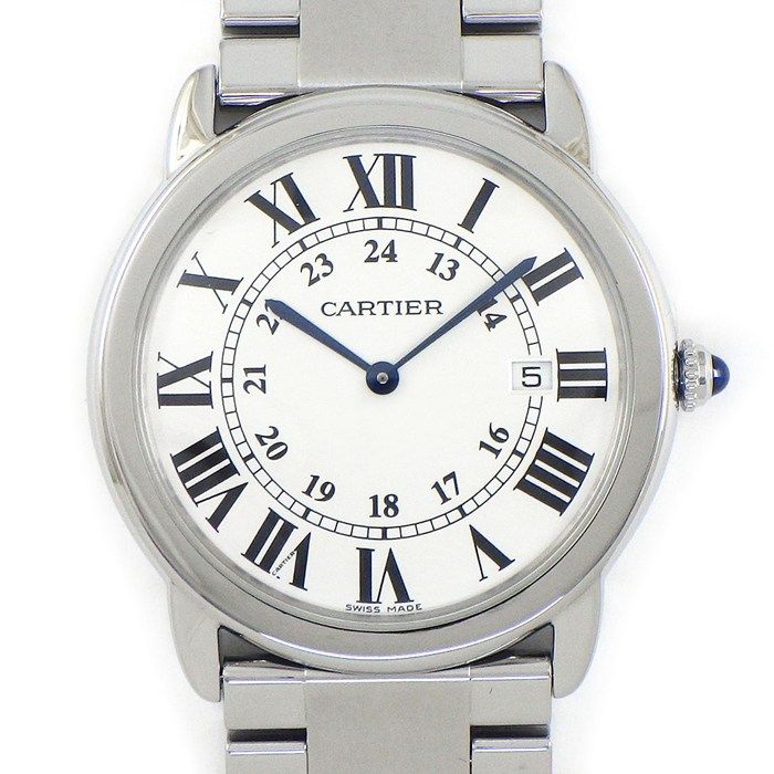 カルティエ Cartier 腕時計 ロンドソロ W6701005 シルバー文字盤 ローマンインデックス SS クオーツアナログ 【中古】