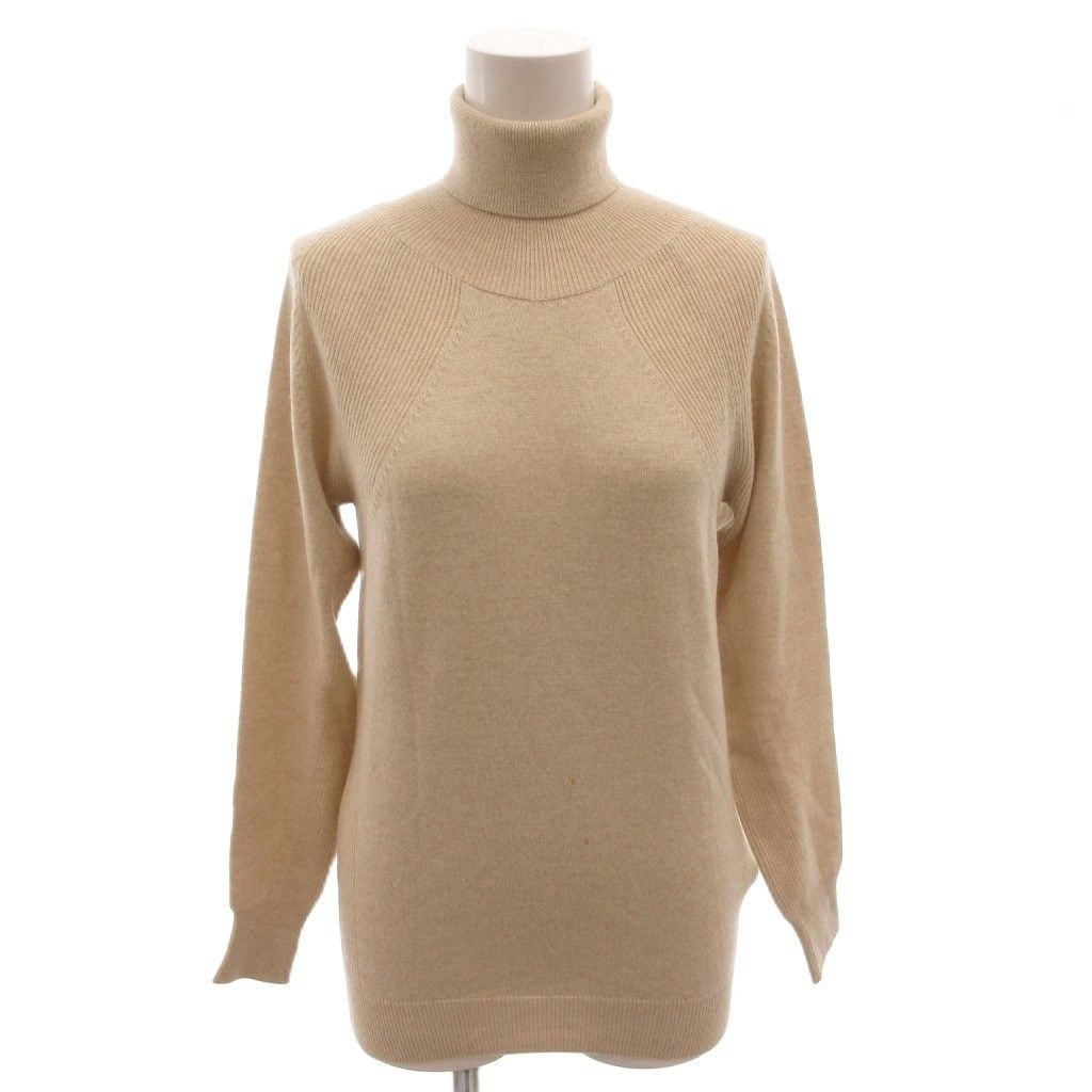 エルマノシェルビーノ ERMANNO SCERVINO ニット セーター タートルネック 長袖 ウール 38 ベージュ /FF ■GY62