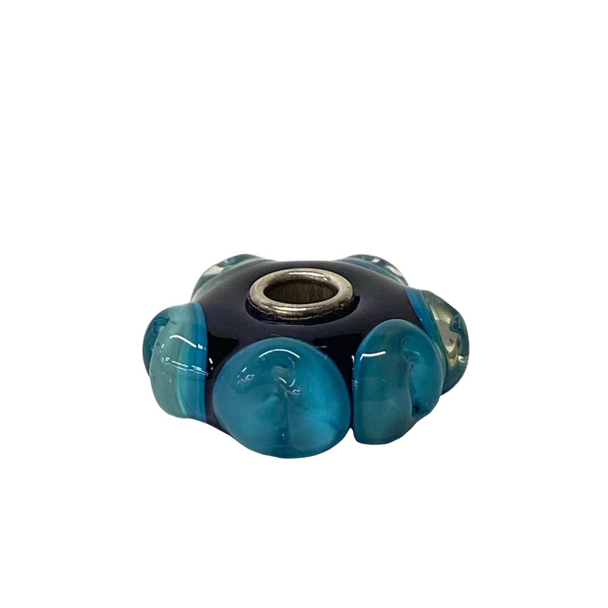 TROLLBEADS(トロールビーズ) ペンダントトップ美品 - ライトブルー×ネイビー×シルバー