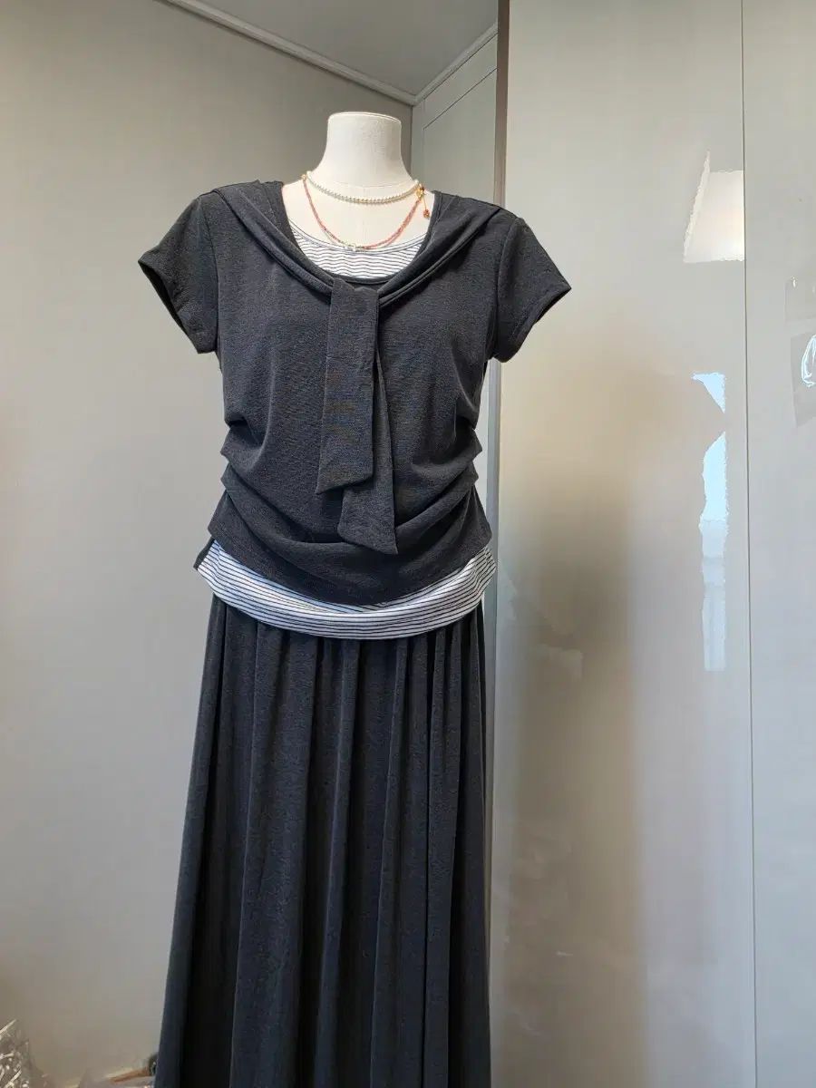 半袖ブラウス ロングスカート セット