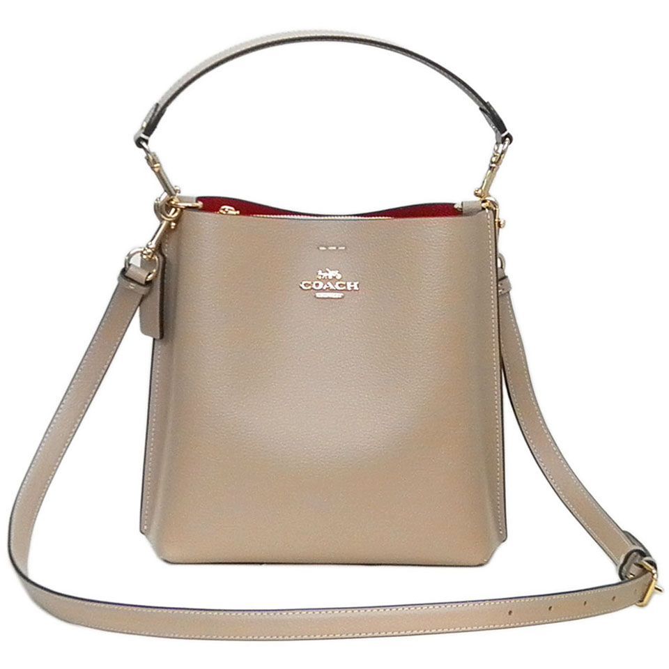 【中古A】コーチ COACH レザー モリー バケットバッグ 2WAYバッグ ショルダー/ハンドバッグ CL177 ベージュ/レッド/ブルー