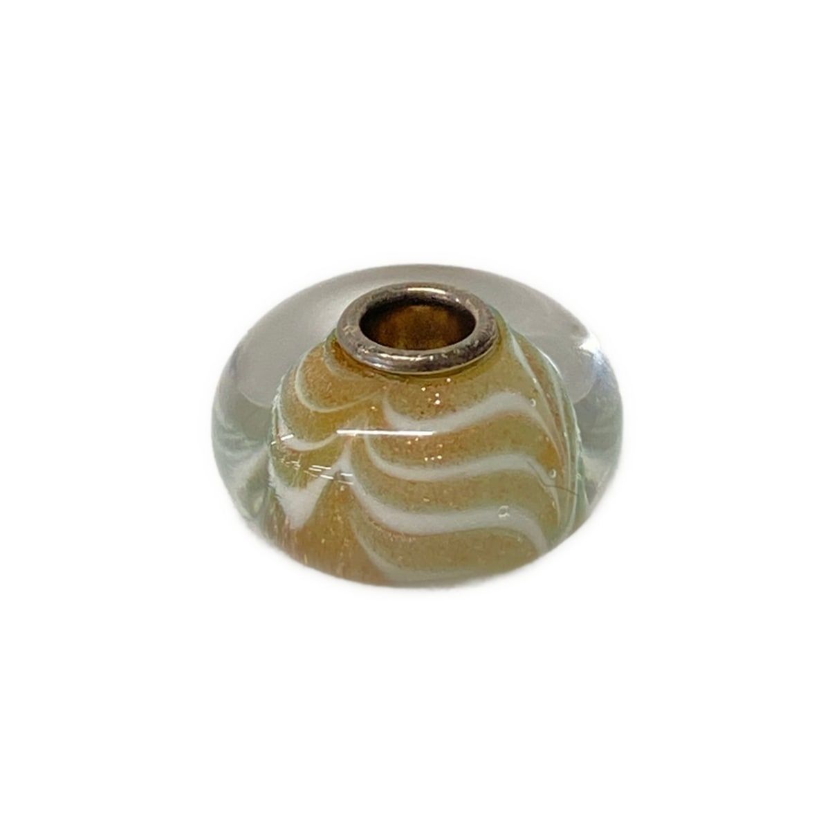 TROLLBEADS(トロールビーズ) ペンダントトップ - クリア×白×ゴールド