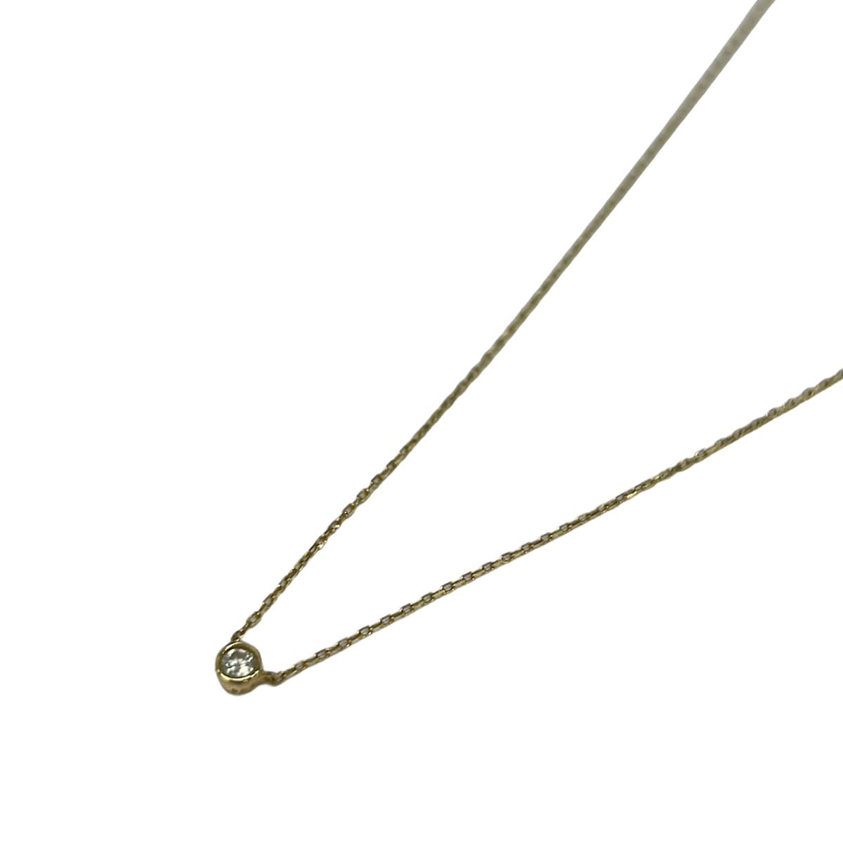 Enasoluna(エナソルーナ) ネックレス美品 - K10YG×ダイヤモンド 1Pダイヤ/ダイヤ約0.06カラット 14,400円