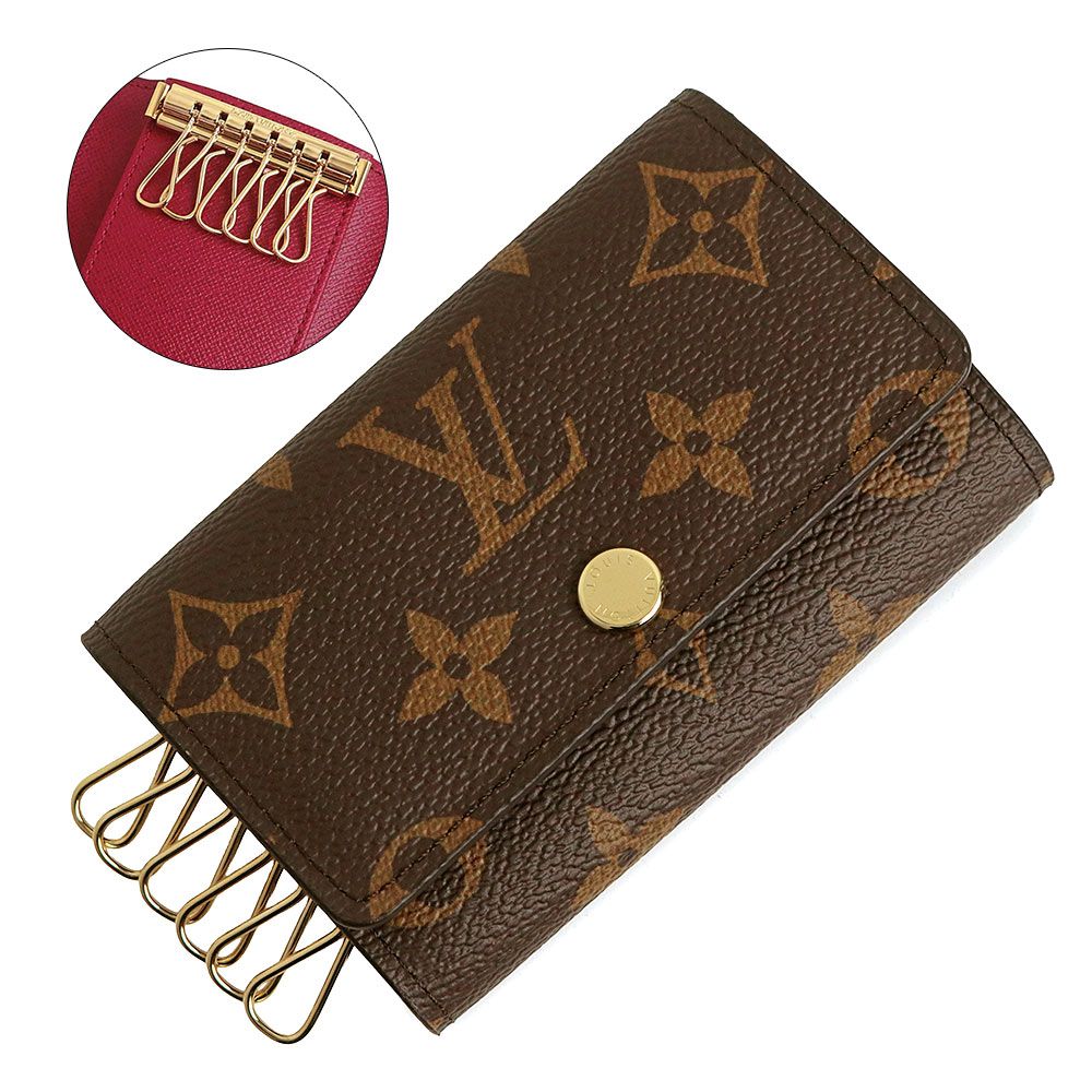 ルイ ヴィトン M60701 ミュルティクレ 6 モノグラム ブラウン フューシャ キーケース ゴールド金具 箱付 LOUIS VUITTON（新品・未使用品）