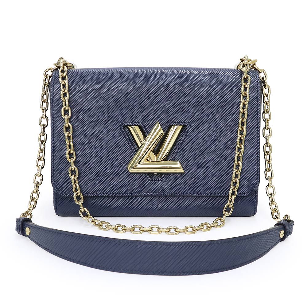 ルイ ヴィトン M53090 ツイスト MM エピレザー INDIGO インディゴ チェーン ショルダーバッグ 斜め掛け ゴールド金具 LOUIS VUITTON(美品)