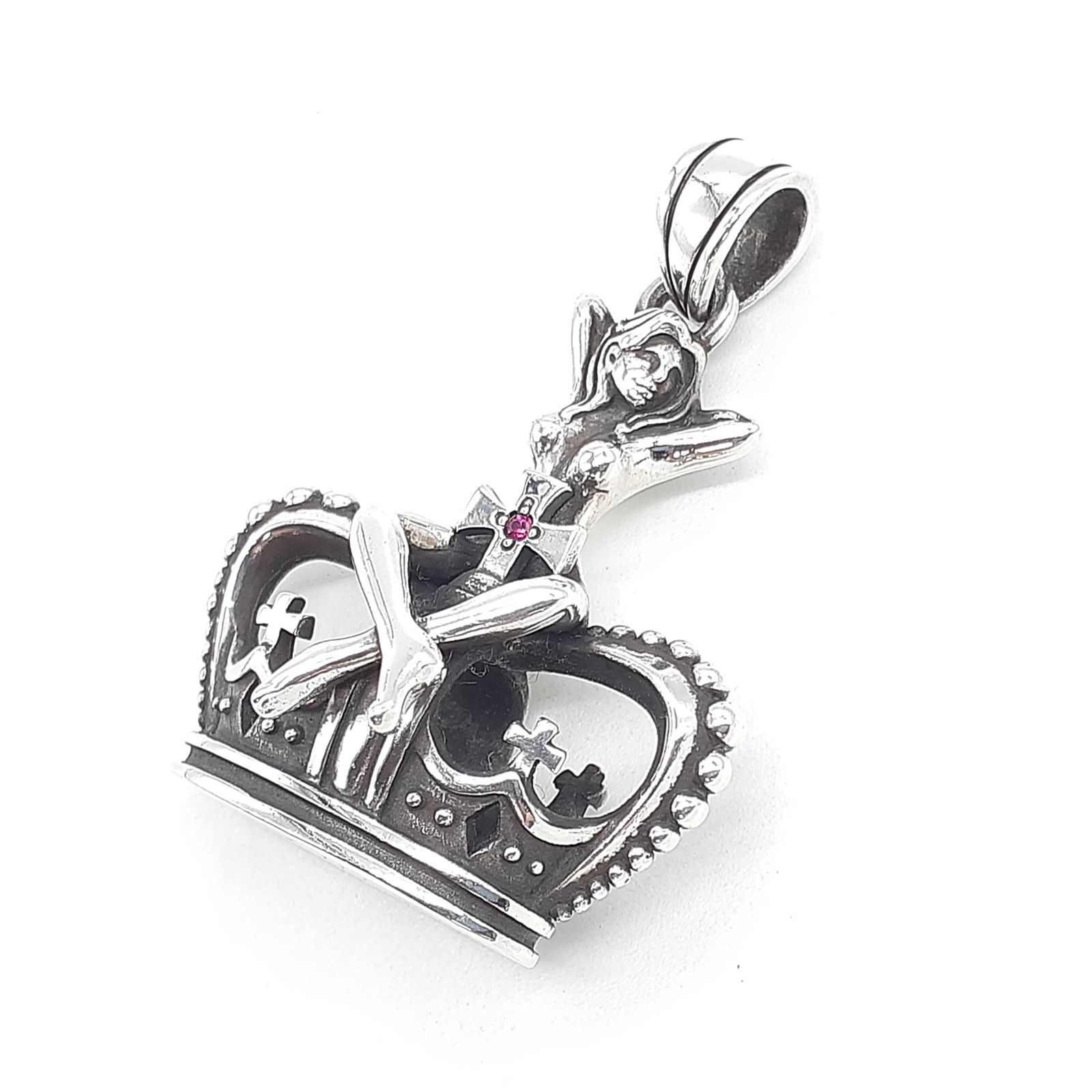 JUSTIN DAVIS ジャスティンデイビス ネックレス ペンダントトップ シルバー SILVER 925 ルビー CROWN CRAZY クラウンクレイジー SPJ115