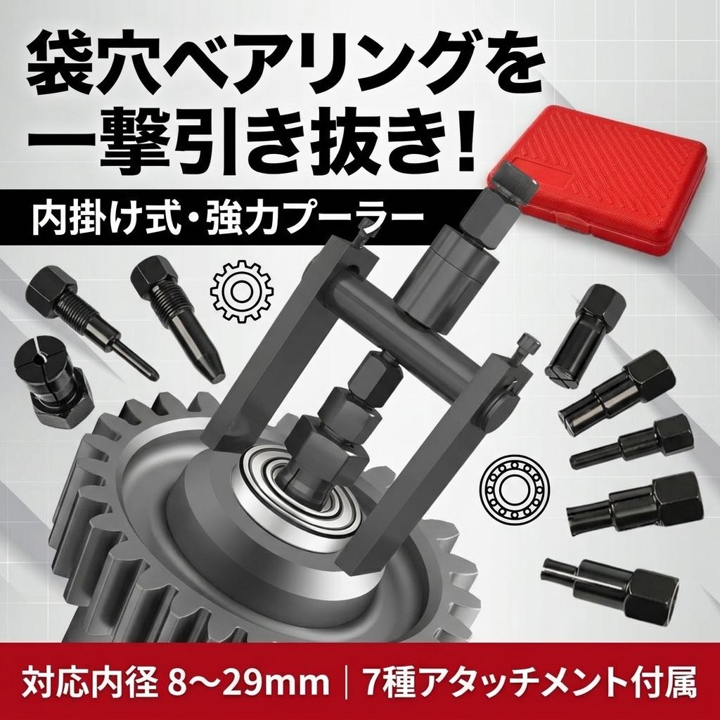 内掛け式ベアリングプーラーセット 8-29mm 車 バイク 整備用 - メルカリ