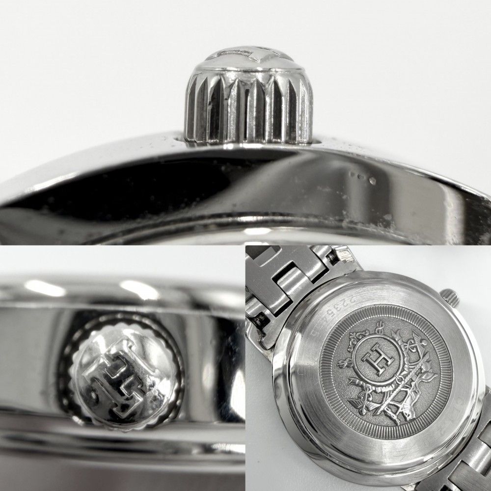 エルメス 腕時計 レディース クリッパー デイト SS 電池式 HERMES CL4