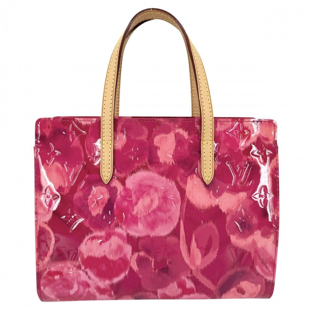 ルイヴィトン ハンドバッグ レディース モノグラムヴェルニ カタリーナBB フラワーイカット LOUIS VUITTON M90039 ピンク ゴールド金具【中古品】