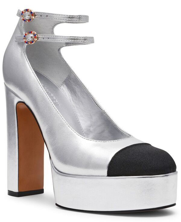 スティーブ マデン レディース シューズ パンプス プラットフォーム キャップ Steve Madden Womens Peyton CapToe Platform MaryJane Pumps Silver Metallic シルバー