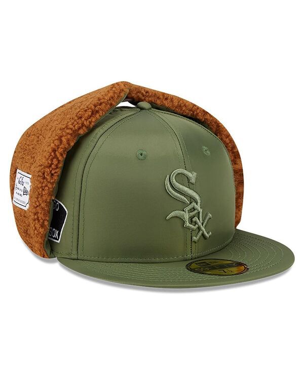 ニューエラ レディース アクセサリー 帽子 New Era x Alpha Industries Mens Olive Chicago White Sox Dog Ear 59FIFTY Fitted Hat Olive オリーブ