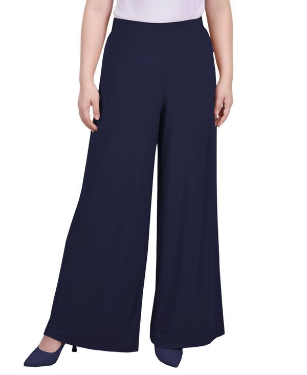 ニューヨークコレクション レディース ボトムス カジュアルパンツ プチ パンツ NY Collection Petite Size Wide Waist Pull On Pants Navy ネイビー