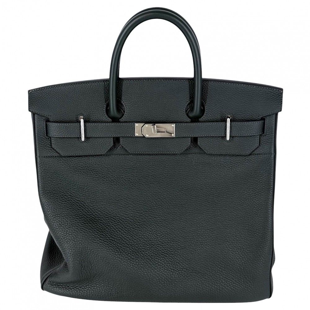 エルメス ハンドバッグ メンズ オータクロア40 2022年 鞄 かばん HERMES U刻印 トリヨン ダークグリーン シルバー金具 美品 2022年【中古品】